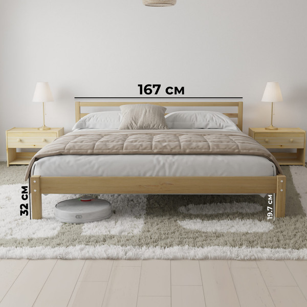 Изображение товара Двуспальная кровать Dipriz Tarva 160x200 / Д.83057.1 (бейц отто)