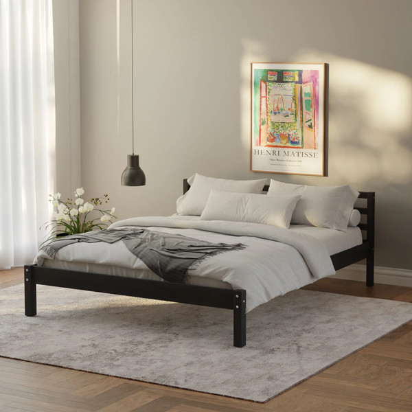 Изображение товара Двуспальная кровать Dipriz Tarva 160x200 / Д.83056.2 (серый Ral 7016)