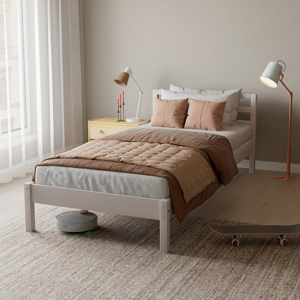 Изображение товара Односпальная кровать Dipriz Tarva 90x200 / Д.80018.1 (белый воск)