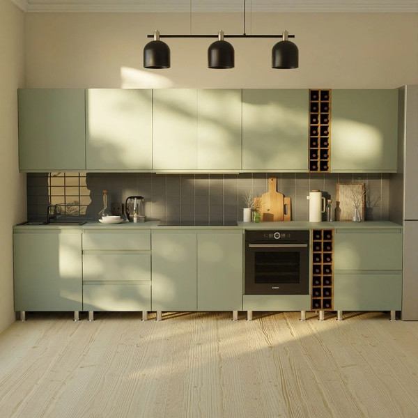 Изображение товара Шкаф навесной для кухни Dipriz Д.73041.1 (дуб/зеленый самшит)