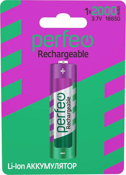 Изображение товара Аккумулятор Perfeo PF 18650Li-Ion2000-1BL