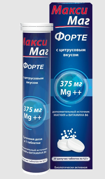 Изображение товара Пищевая добавка Макси Маг Форте с цитрусовым вкусом №20 (шипучие)
