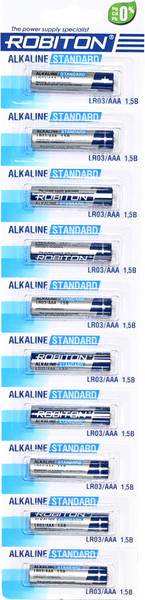 Изображение товара Комплект батареек Robiton Standard LR03 BL10 / БЛ14284