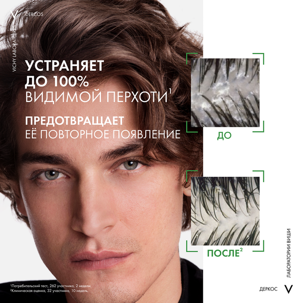 Изображение товара Шампунь для волос Vichy Dercos Против перхоти DS Интенсивный увлажняющий 2в1 (200мл)