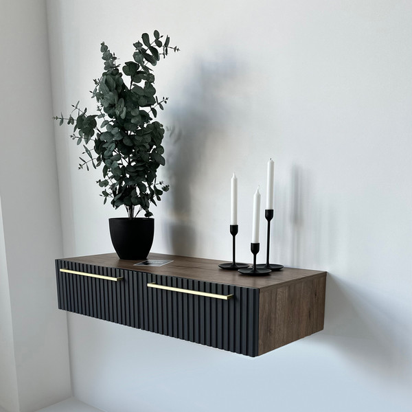 Изображение товара Тумба Shtabe Gross 6110 эко (графит/ручка золото)