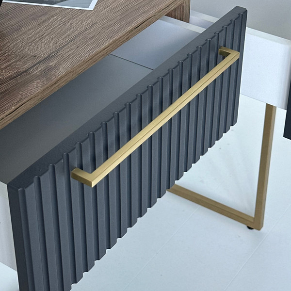 Изображение товара Туалетный столик Shtabe Gross 6111 эко (графит/золото/ручка золото)