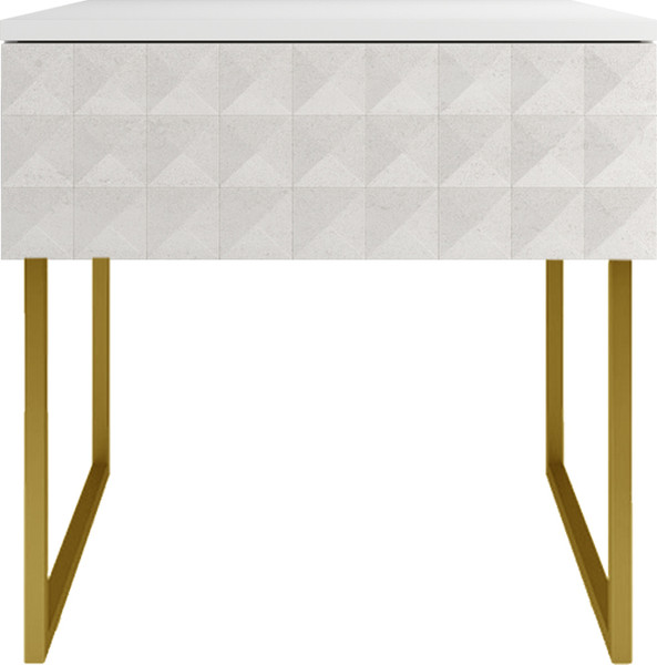 Изображение товара Прикроватная тумба Shtabe Simple 7001 эко (травертин/белый/золото)