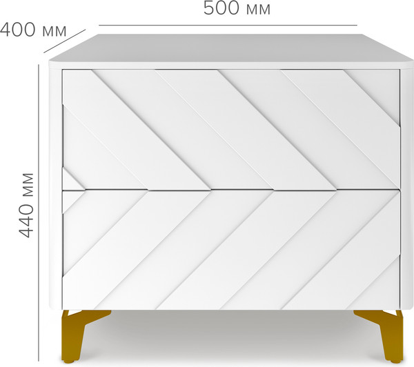 Изображение товара Прикроватная тумба Shtabe Elifa 8003 (RAL 9003/RAL 9003/золото)