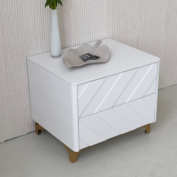 Изображение товара Прикроватная тумба Shtabe Elifa 8003 (RAL 9003/RAL 9003/золото)