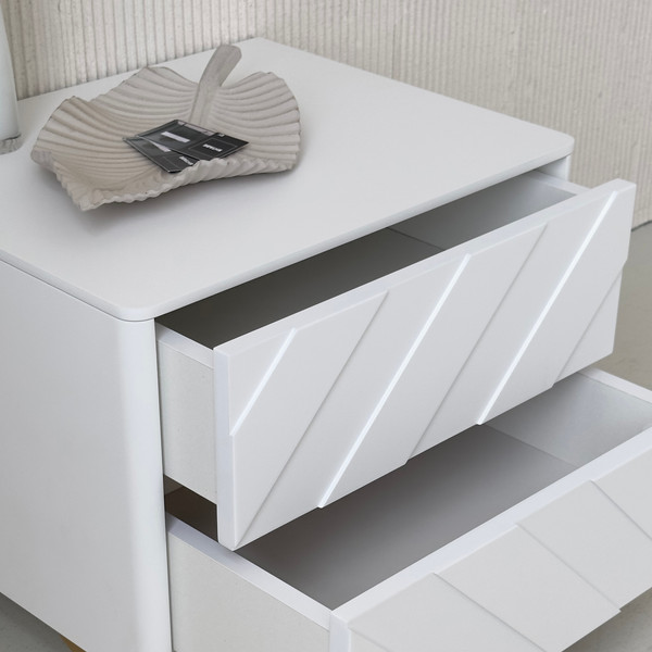 Изображение товара Прикроватная тумба Shtabe Elifa 8003 (RAL 9003/RAL 9003/золото)