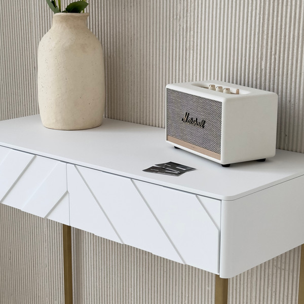 Изображение товара Консольный столик Shtabe Elifa 8011 (RAL 9003/RAL 9003/золото)