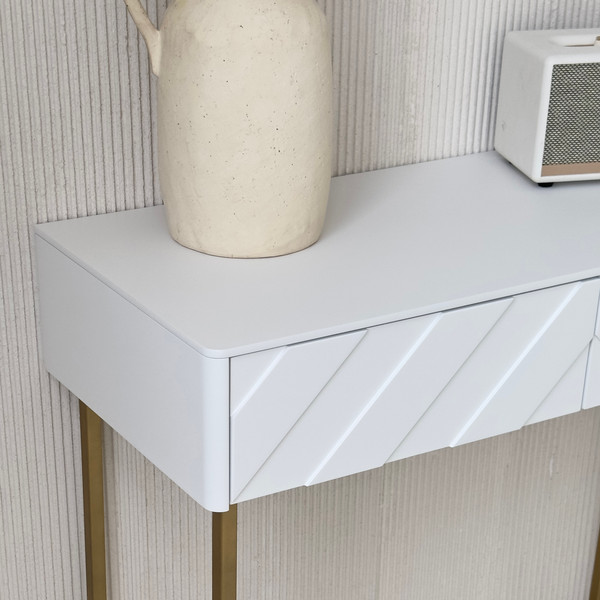 Изображение товара Консольный столик Shtabe Elifa 8011 (RAL 9003/RAL 9003/золото)