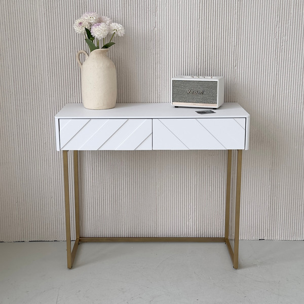 Изображение товара Консольный столик Shtabe Elifa 8011 (RAL 9003/RAL 9003/золото)