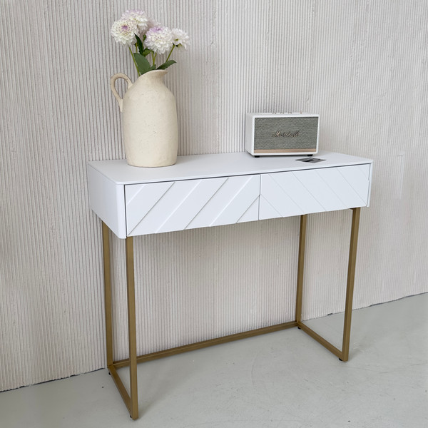 Изображение товара Консольный столик Shtabe Elifa 8011 (RAL 9003/RAL 9003/золото)