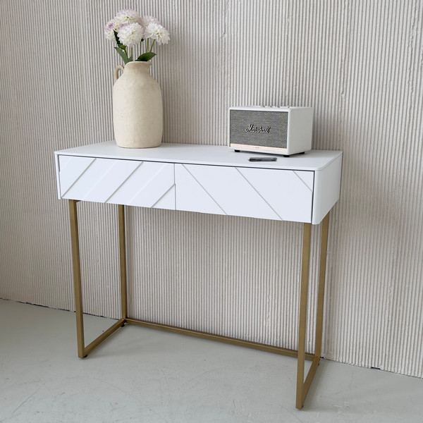 Изображение товара Консольный столик Shtabe Elifa 8011 (RAL 9003/RAL 9003/золото)