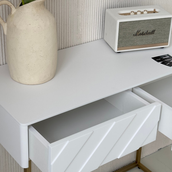 Изображение товара Консольный столик Shtabe Elifa 8011 (RAL 9003/RAL 9003/золото)