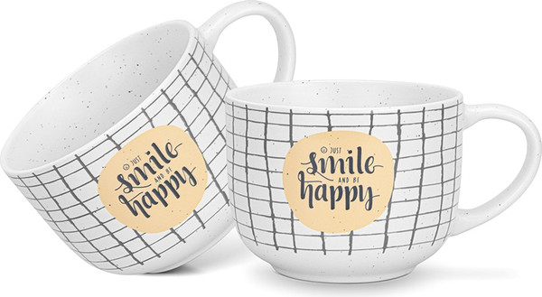 Изображение товара Набор кружек Fissman Smile Happy Checked 3732 (2шт)