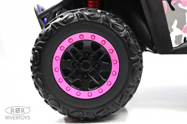 Изображение товара Детский автомобиль RiverToys T777TT 4WD (розовый камуфляж)