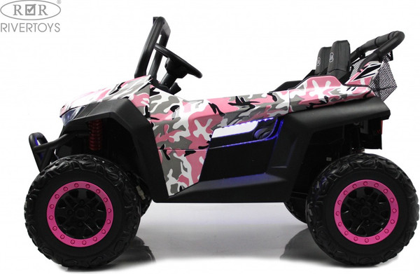 Изображение товара Детский автомобиль RiverToys T777TT 4WD (розовый камуфляж)