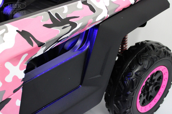 Изображение товара Детский автомобиль RiverToys T777TT 4WD (розовый камуфляж)