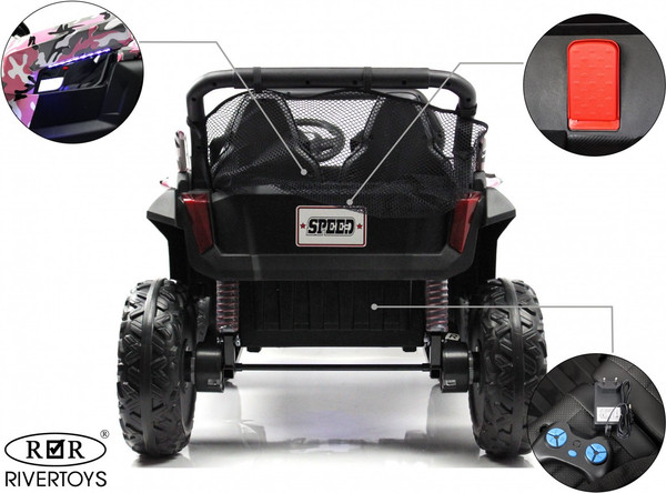 Изображение товара Детский автомобиль RiverToys T777TT 4WD (розовый камуфляж)
