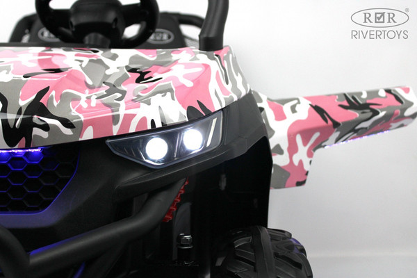 Изображение товара Детский автомобиль RiverToys T777TT 4WD (розовый камуфляж)