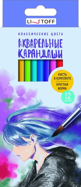 Изображение товара Набор акварельных карандашей Listoff Фантазия / КЦА120020 (12цв)