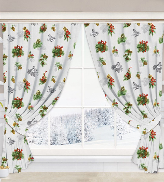 Изображение товара Комплект штор АртПостель Серебряный звон для кухни с подхватом Ш.145.180