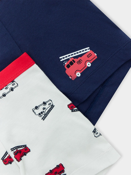 Изображение товара Комплект трусов детских Mark Formelle 413345-2 (р.146-72-63, пожарные машинки на сером/море)