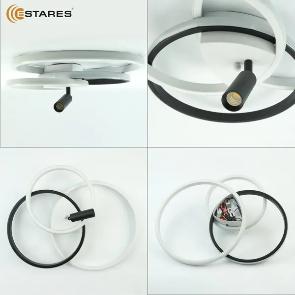 Изображение товара Люстра Estares Iruma 80W 3R1DL-RC-510x400x65-WHITE/BLACK/WHITE-220-IP20