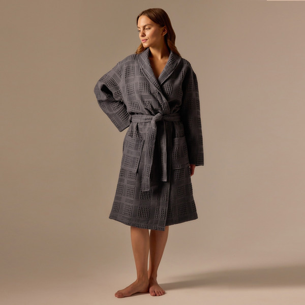 Изображение товара Халат Sima-Land Home Chess Гри Сандре S / 10091577
