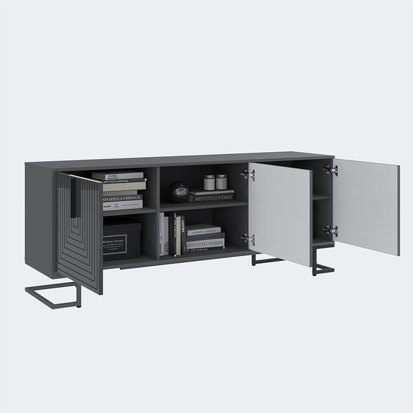 Изображение товара Тумба Involux Неаполь 212T100 (графит/черный глянец/черный)