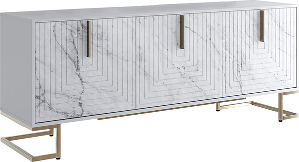 Изображение товара Тумба Involux Неаполь 212T101 (белый премиум/белый мрамор/золото)