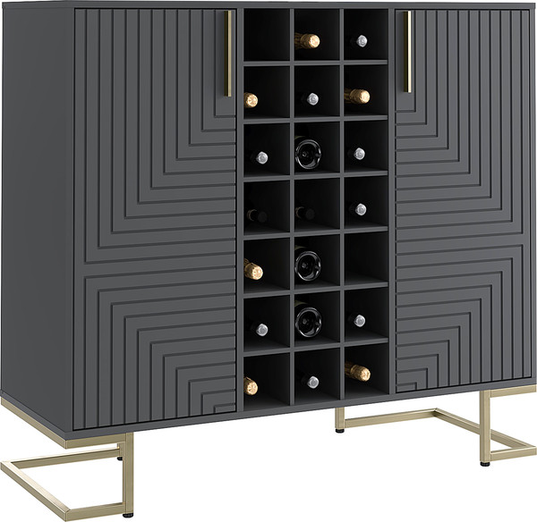 Изображение товара Тумба Involux Неаполь 233H211 (графит/черный матовый/золото)