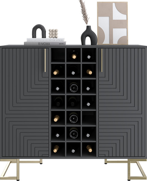 Изображение товара Тумба Involux Неаполь 233H211 (графит/черный матовый/золото)