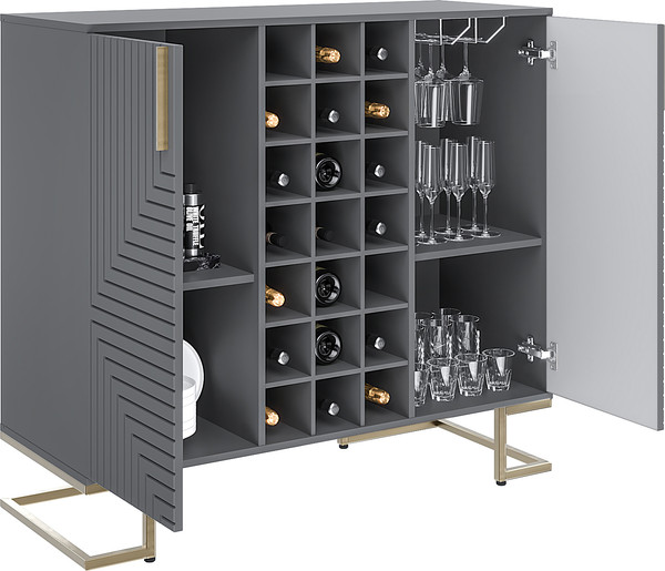 Изображение товара Тумба Involux Неаполь 233H211 (графит/черный матовый/золото)