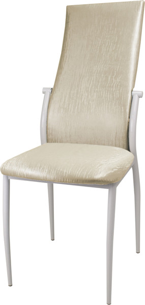 Изображение товара Стул Гальваник Комфорт с утонением (эмаль белый муар/кожзам BB 2 бенгал бежевый)