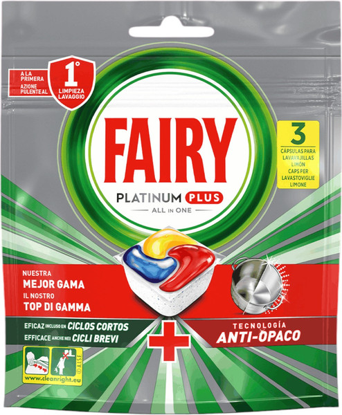 Изображение товара Капсулы для посудомоечных машин Fairy Platinum Plus All-in-1 Лимон (3шт)