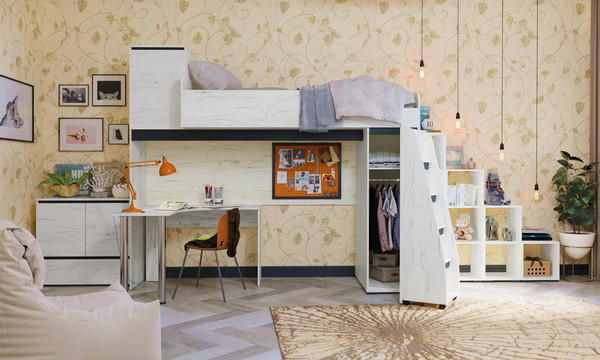 Изображение товара Стеллаж Памир Гретта Куб 1 (крафт белый)