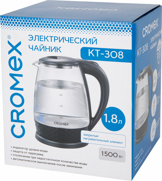 Изображение товара Электрочайник Cromex KT-308 / 455150 (черный)