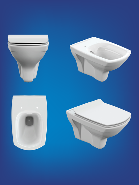 Изображение товара Унитаз подвесной с инсталляцией Cersanit Carina New Clean On с инстал. Link Pro (с кнопкой Twins 63523 хром глянцевый)