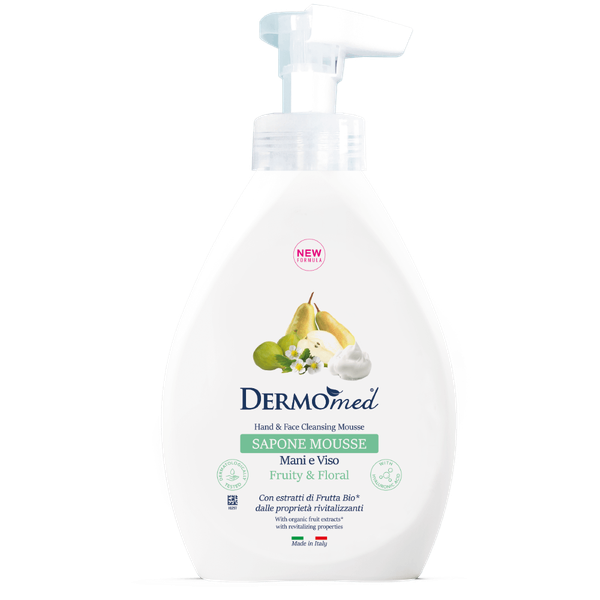 Изображение товара Мыло жидкое Dermomed Fruity & Floral Очищающий мусс-мыло для рук и лица (500мл)