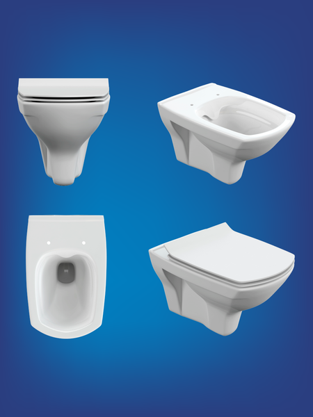 Изображение товара Унитаз подвесной с инсталляцией Cersanit Carina New Clean On с инстал. Link Pro (с кнопкой Estetica 64112 черный/хром)