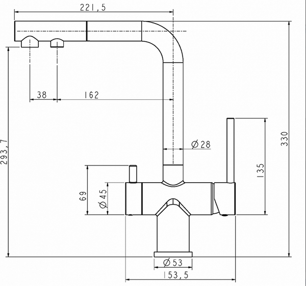 Изображение товара Смеситель Paulmark Serpentine Se213222-DG