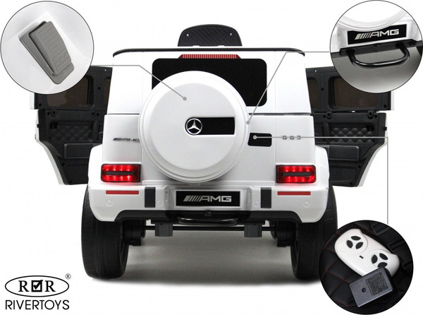 Изображение товара Детский автомобиль RiverToys Mercedes-Benz G63 4WD / K999KK (белый)