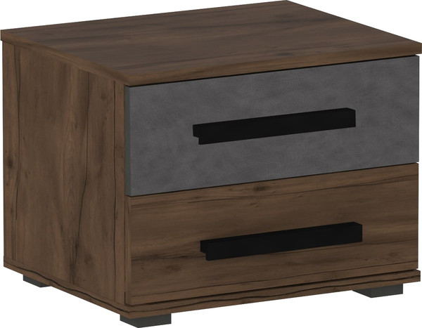 Изображение товара Прикроватная тумба Мебельград Глазго с 2-мя ящиками (таксония/металл бруклин)