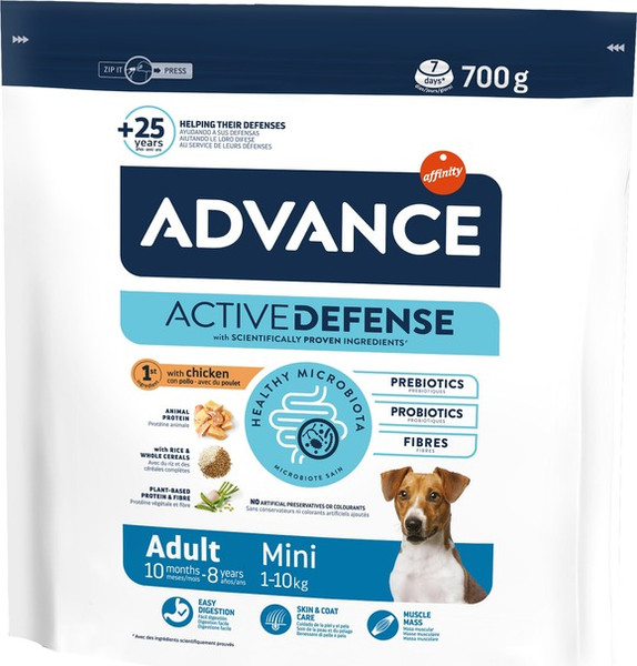 Изображение товара Сухой корм для собак Advance Mini Adult с курицей и рисом (700г)
