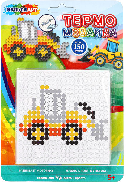Изображение товара Развивающая игра MultiArt Термомозаика Погрузчик / IB400-MOTO
