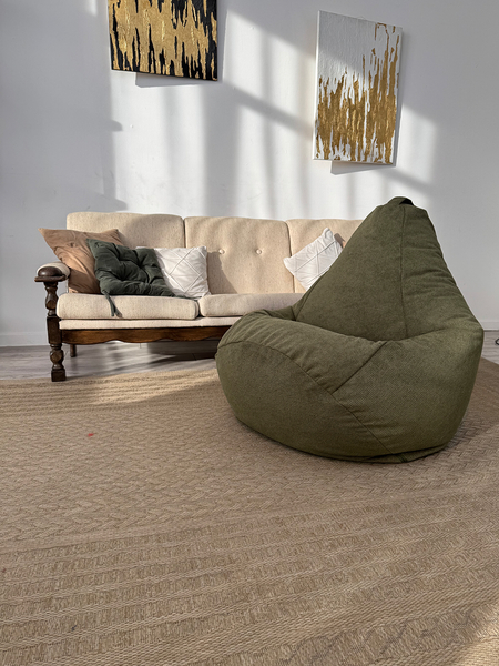 Изображение товара Бескаркасное кресло Flagman Груша Макси XXL Г2.5-248 (Crown 11 Olive)