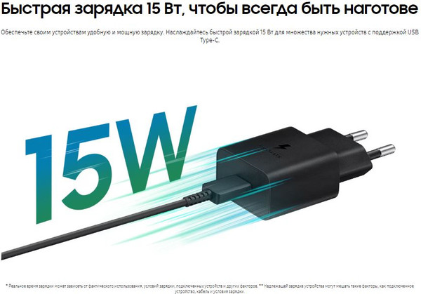 Изображение товара Адаптер питания сетевой Samsung USB-C Port EP-T1510 15W (черный)